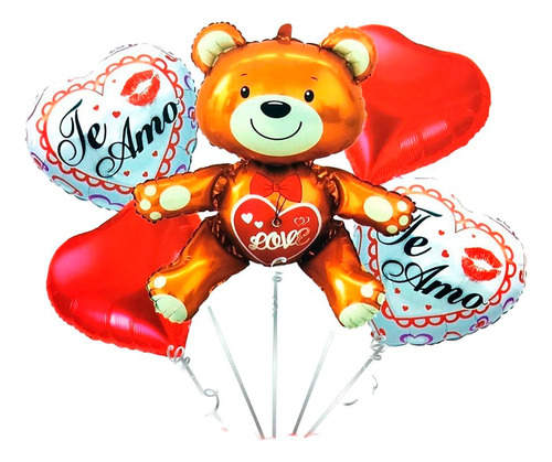 Kit Globos Bombas San Valentin Amor Oso Aniversario Te Amo