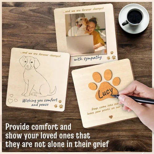 Wood Pet Sympathy Cards For Dog - Dog Sympathy Card For Pet