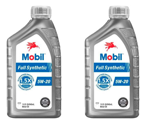 Set 2 Aceite Mobil 5w-20 100% Full Synthetic 946ml Sintetico