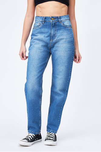 Pantalón Denim Jean Billabong Mom Old School Deep Blue Mujer