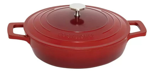 Caçarola Baixa Indução C/ Tampa Cook&chef 28cm Mimo Style Cor Vermelho