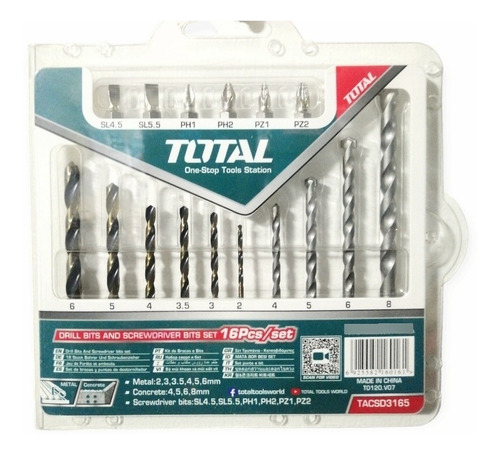 Brocas Metal Concreto Y Puntas Set 16 Piezas Total