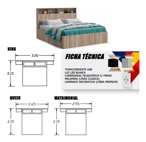 Imagen 7 de 7 de Cama Matrimonial Tipo Marinera Marca Missi Dream