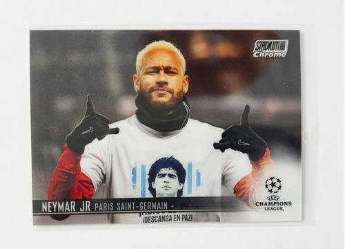 Carta Neymar Jr. Topps Chrome 2020 Remera Maradona Psg Rara