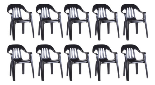 Sillon Pasadena Resistente Para Exterior X10 Gardenlife Color Negro