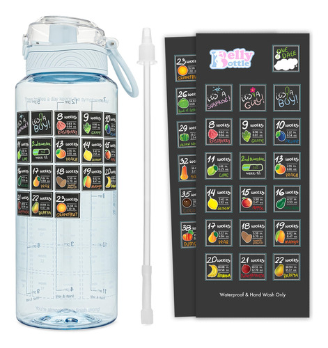 Botella De Agua Para Embarazo, Nutricion, Con Calendario De