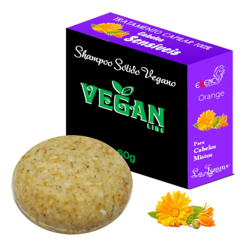 Shampoo Sólido Em Barra Vegan Line-calendula