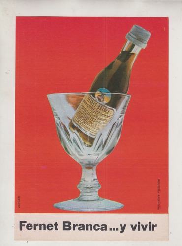 1976 Publicidad De Bebida Fernet Branca Argentina Vintage 