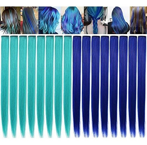Jchdwsguo 16 Pcs Color Hair Extensiones 21inch Xlpms