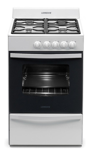 Imagen 2 de 3 de Cocina A Gas Longvie 13231bf 56cm Blanca Cajón Parrilla