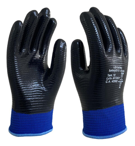 Luva Sadetyoil Soft 6020s Preta/azul - Ldi Safety