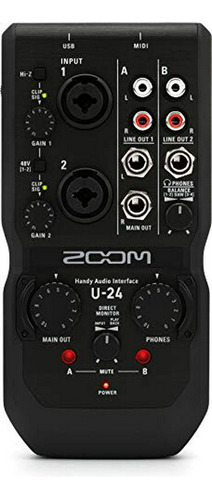 Interfaz De Audio Portátil Zoom U-24, 2 Canales, 2 Entradas 