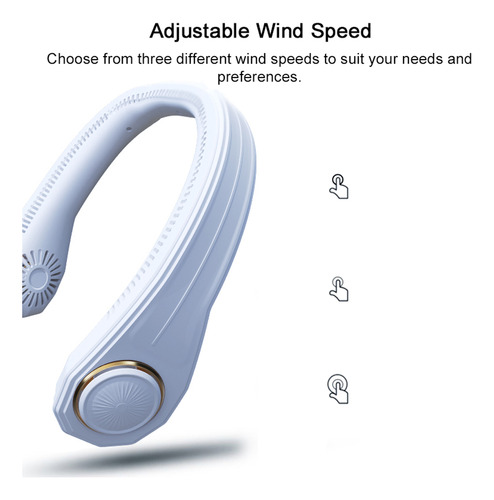 Zh Ventilador De Cuello Portátil Recargable Por Usb Sin