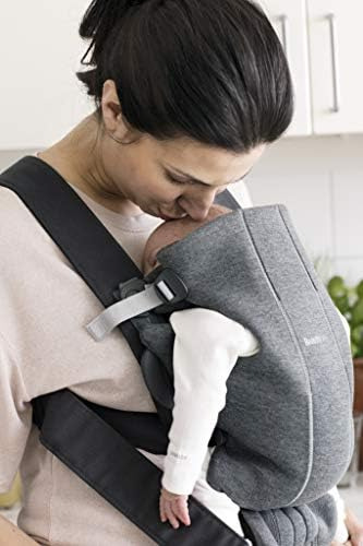Babybjörn Mochila Porta Bebé Mini, Jersey 3d, Gris Oscuro