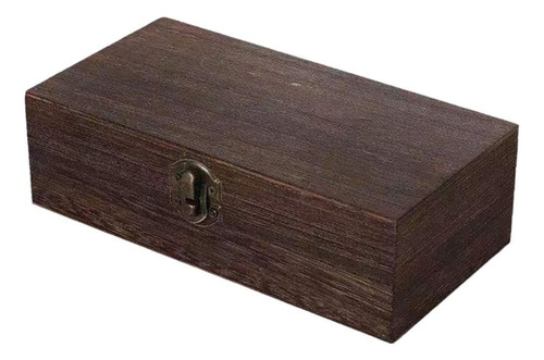 Caja Rectangular De Madera Con Tapa Abatible Para Guardar Te