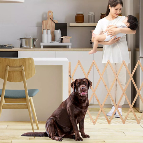 Valla De Madera Extensible Para Perros - 110*48cm