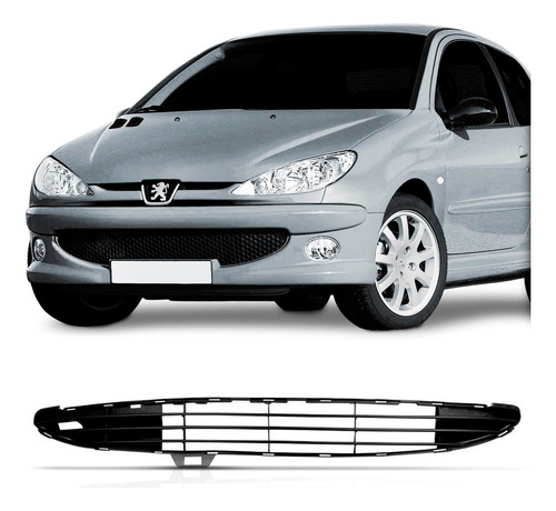 Tela Grade Central Do Parachoque Peugeot 206 99 00 01 02 03