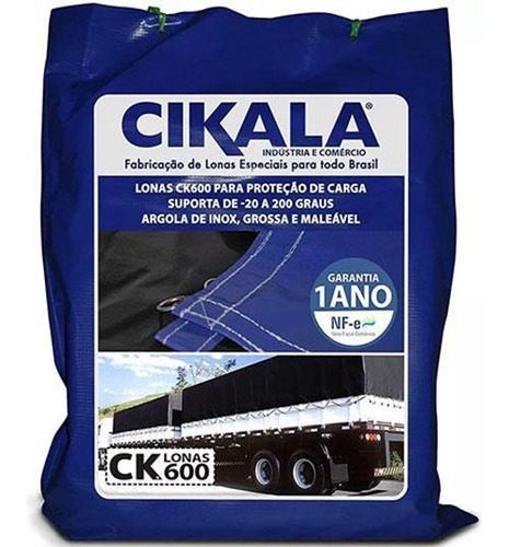 Lona Caminhão Azul 10.5x5.5m Pvc 1/2 Argola Transporte Carga