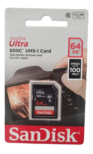 Tarjeta Memoria Sandisk Ultra Sdxc Uhs-i Card 64gb 100mb/s