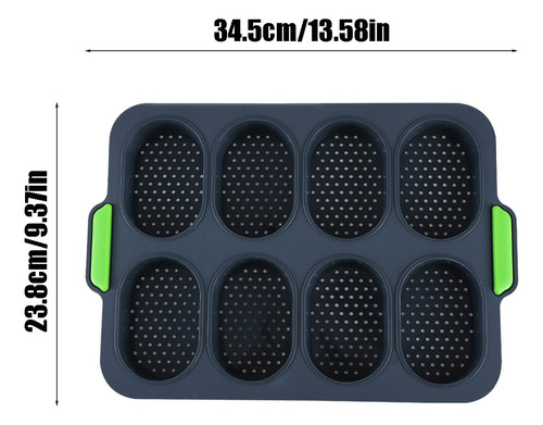 Moldes De Silicone Para Bolos, Pão Francês Oval, 8 Compartim