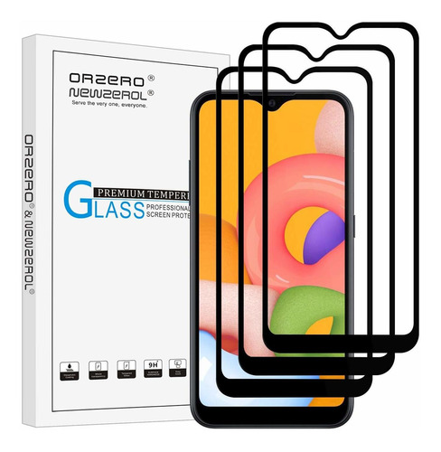 Vidrio Templado Full Adhesivo Para Samsung A01 [3un.] Orzero