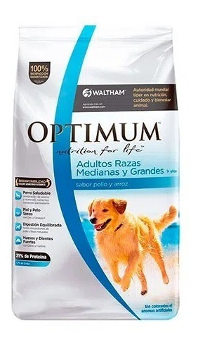 Alimento Optimum Adulto Raza Mediana/grande X 15 Kg