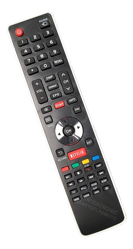 Imagen 1 de 5 de Control Remoto Er-33911 Smart Tv Netflix Led Ilo Hisense Bgh