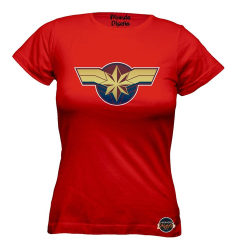 Poleras De Mujer Avengers Capitana Marvel Clásico