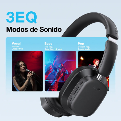 Audífonos Bluetooth 1hora Micrófono Llamadas Color Negro