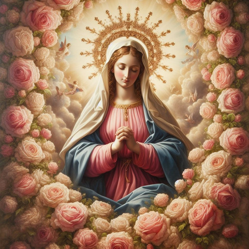 Obra De Arte Digital Virgen María V3 50x50 Pieza Única