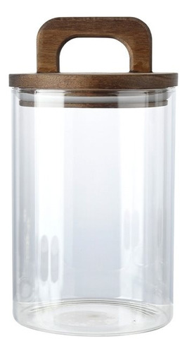Frasco De Vidrio 800 Ml Con Tapa De Madera Goldsky