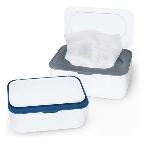 2 Pack Baby Wipes Dispenser, Wipe Holder With Lids Diaper Wi