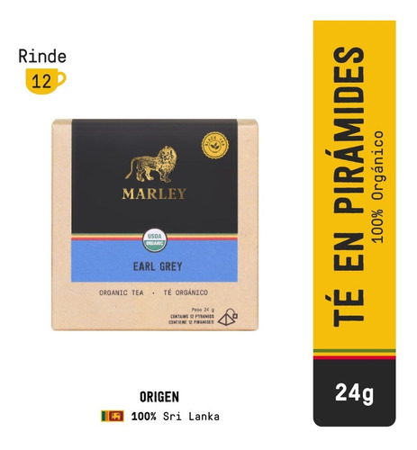 Té Negro Earl Grey | 12 Bolsitas Marley