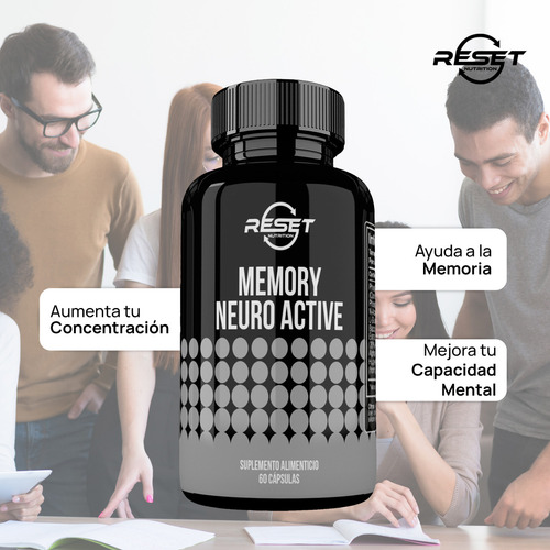 Reset Nutrition Memory Neuro Active Mind Matrix 60 Cápsulas Suplemento Alimenticio para Memoria, Enfoque Mental y Salud Cerebral
