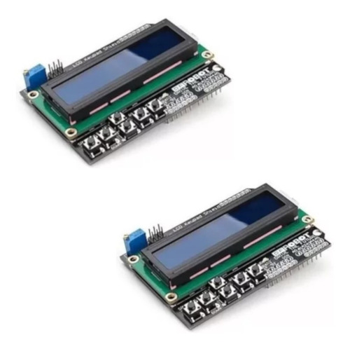 Kit 2x Pcs Display Lcd Keypad Shield 16x02 + Teclado Botões