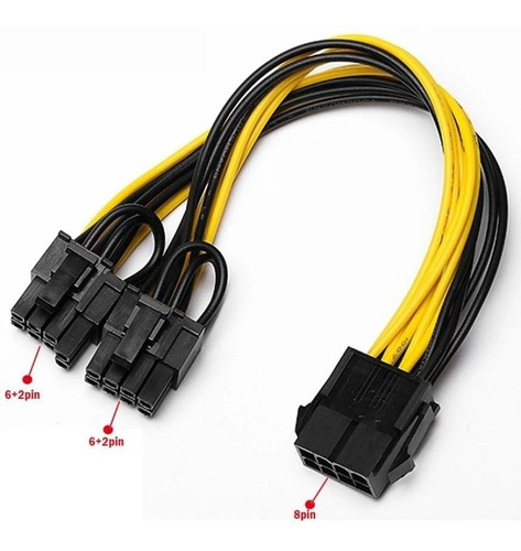 Imagem 4 de 4 de Cabo Duplicador Pci-express 8 Pinos P/ 2 8 Pinos Mineração