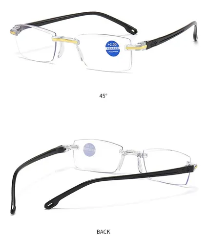 2 Gafas De Lectura Sin Marco Con Bordes Cortados, Antiluz Az