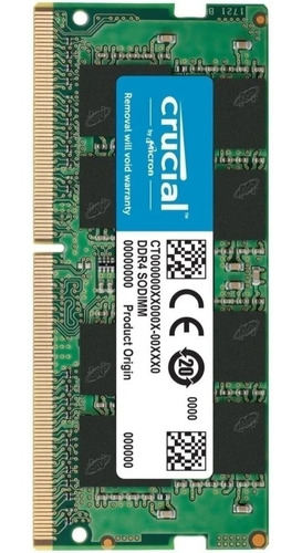 Memoria Portatil Crucial Ddr4 16gb Bus 2666 Sodimm