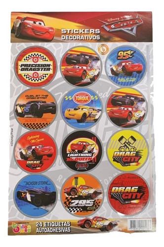Stickers Adhesivos Decorativos Otero X 24 Un - Cars