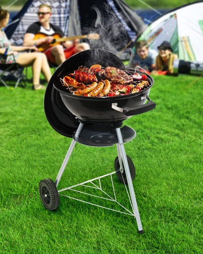 Parrilla De Carbón 46 Cm Para Barbacoa Al Aire Libre Portáti Negro