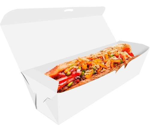 Embalagem De Cachorro Quente Hotdog Delivery 30cm Branco 300