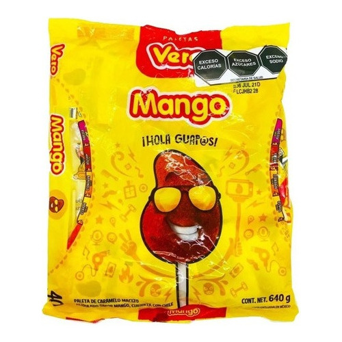 Paleta Vero Dulce Mango Con Chile 40 Piezas Caramelo Picante