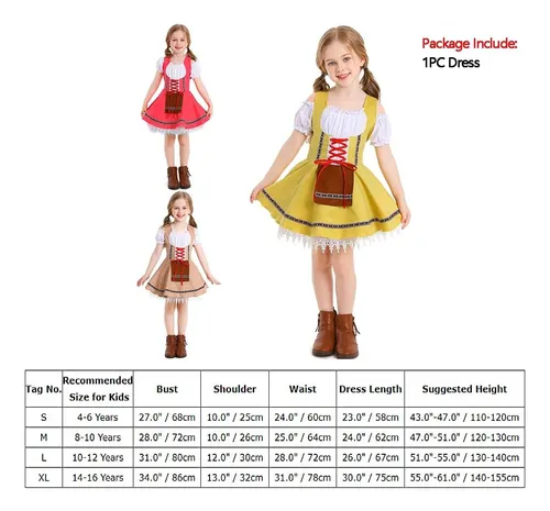 Disfraz De Oktoberfest Alemán Para Niñas, Vestidos Tiroleses