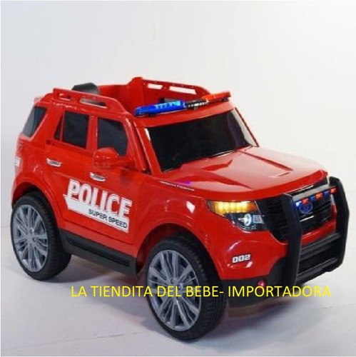 Carro Batería Eléctrico Montable Policia Altavoz Sirena Jugu