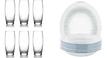Comprar Kit 6 Pratos Fundos Diamante E 6 Copos Oca Nadir Jogo Copos
