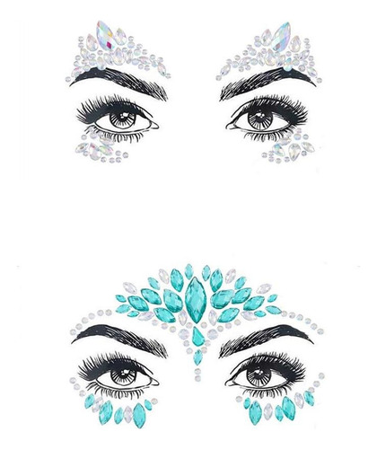 Bomine Pegatinas De Cara Con Diamantes De Imitación, Gemas D