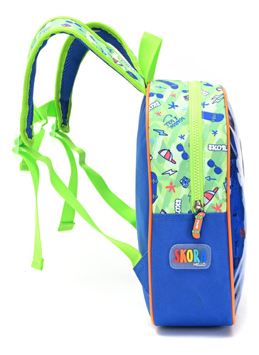 Mochila Jardin Dino Skater 12 Pulgadas Skora Hello Color Azul