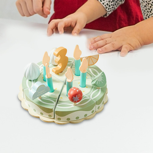 Juguete De Juego De Pastel De Cumpleaños De Madera Juguete,