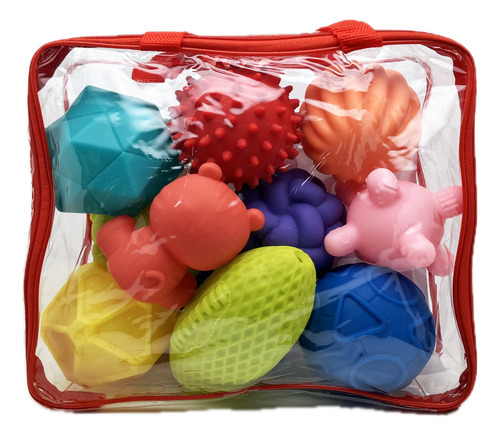 Set De 10 Pelotas De Goma Diferentes Texturas