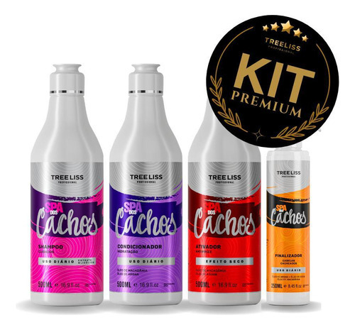 Kit Spa Dos Cachos Sh Cond Ativador Finali 1,8kg Treeliss